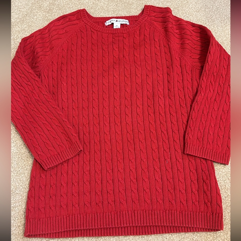 tommy hilfiger red sweater